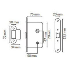 PICAPORTE UNIFICADO DE 47 MM