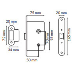 PICAPORTE UNIFICADO DE 70 MM